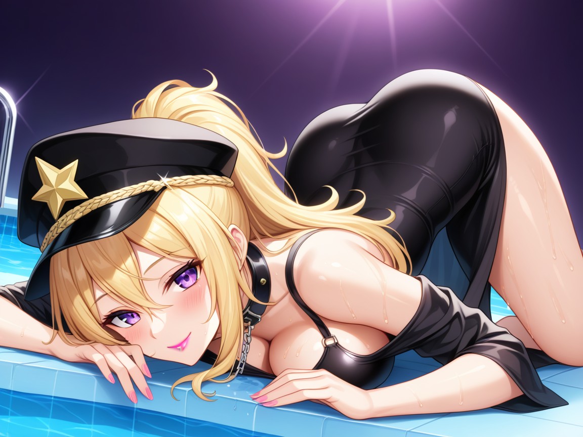 Volumetric Lighting, Military Captain Hat, Flared Collar Hentai AI Porn