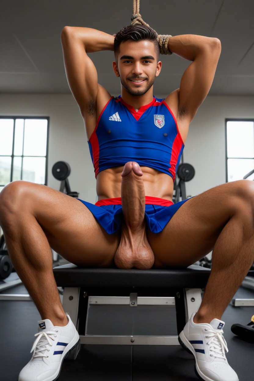 Black Hair, Sleeveless Soccer Jersey, Boyish Face AI Gay Porn