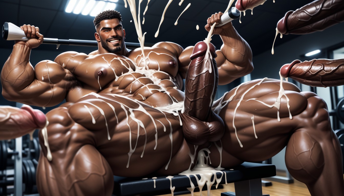 Asshole Filled With Cum, Cum On Chest, Huge Biceps AI Gay Porn