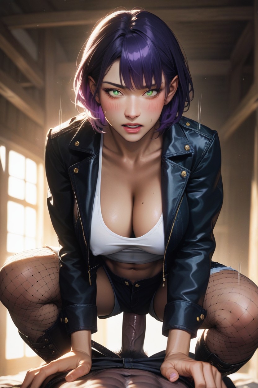 Detailed Face, Tan, Green Eyes AI Porn