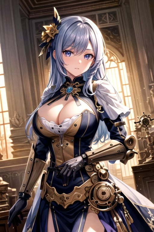 Steampunk Ceiling, Depth Of Field, Purple Core Hentai AI Porn