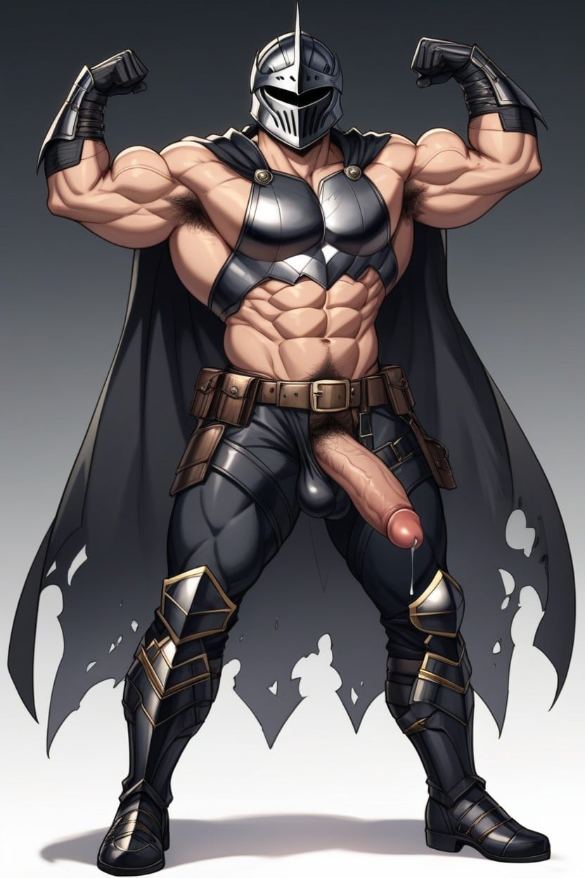 Dark Dungeon Background, Standing Boldly Like A Hero, Light Skin Penis AI Gay Porn