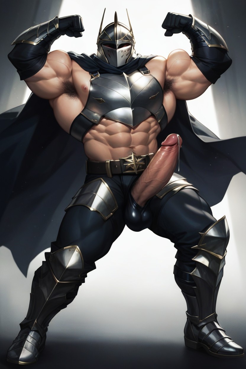 Hard Penis, Fully Clothed, Black Armor Boots AI Gay Porn