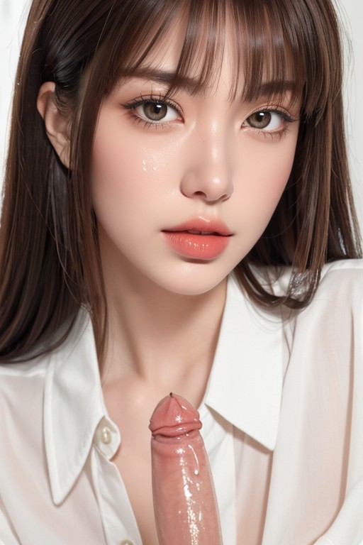 Cum On Hair, Grabbed Penis, Full Bangs Asian AI Porn