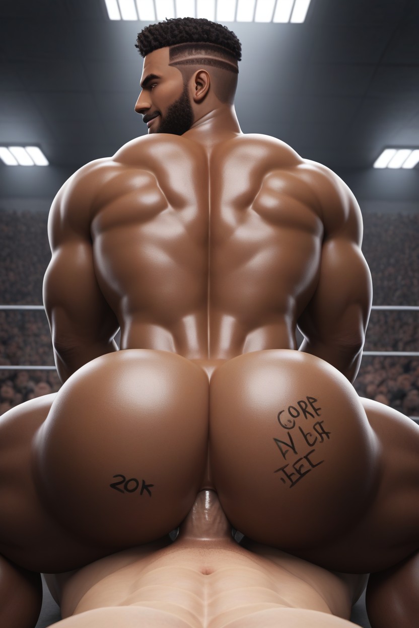 Dark Brown Skin, Muscular, Military Uniform AI Gay Porn