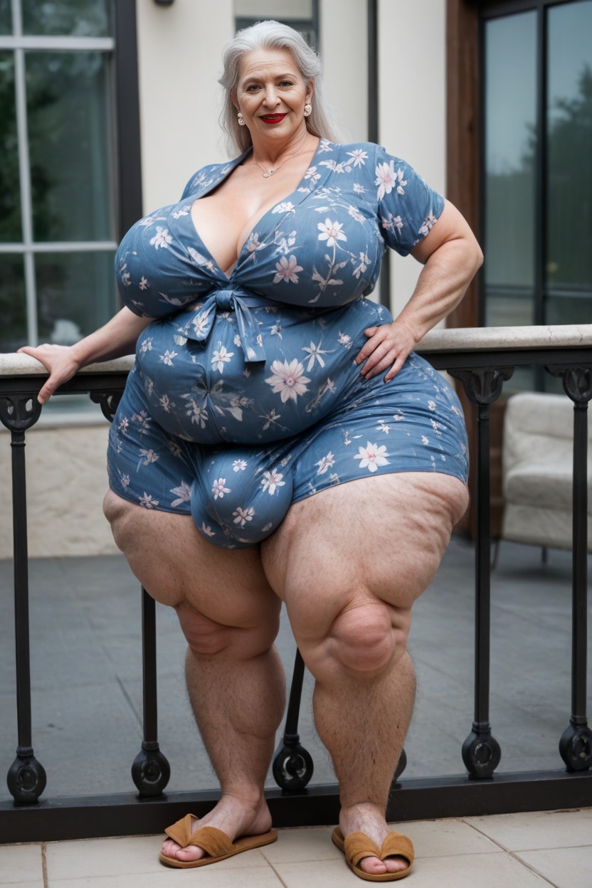 Extreme Cellulite Hairy Feet Like A Hobbit, Standing, Impossibly Huge Ass AI Porn
