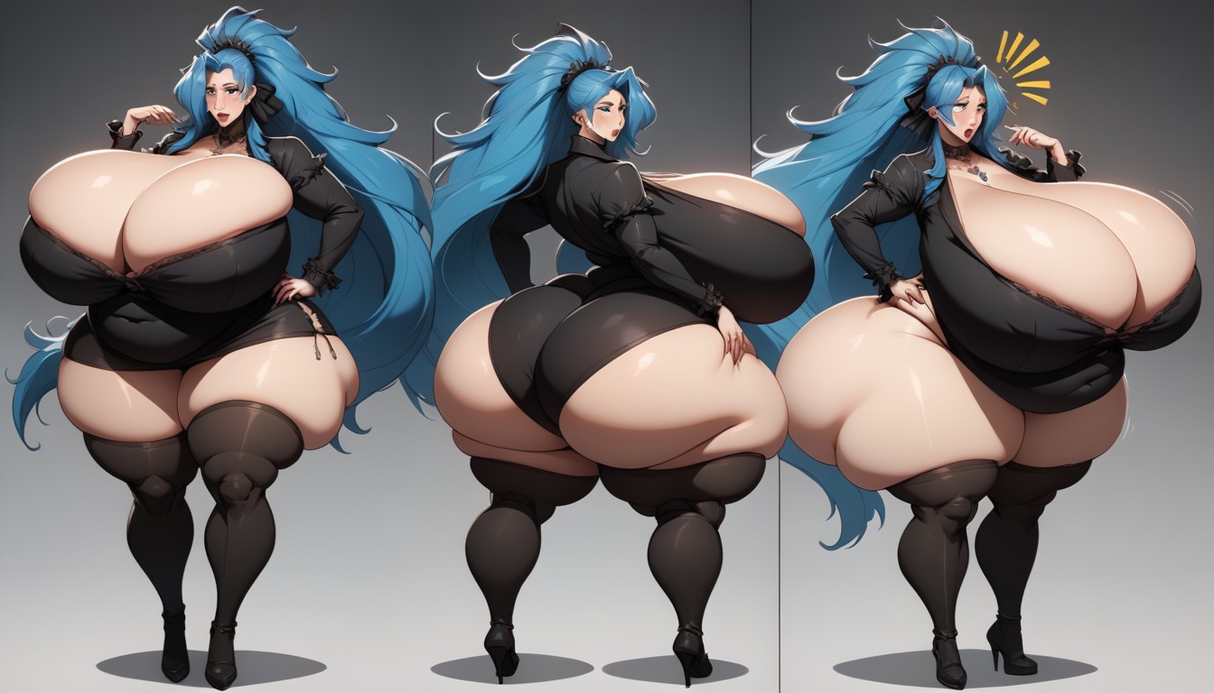 Multiple Views, Cleavage, Thick Thighs BBW AI Porn