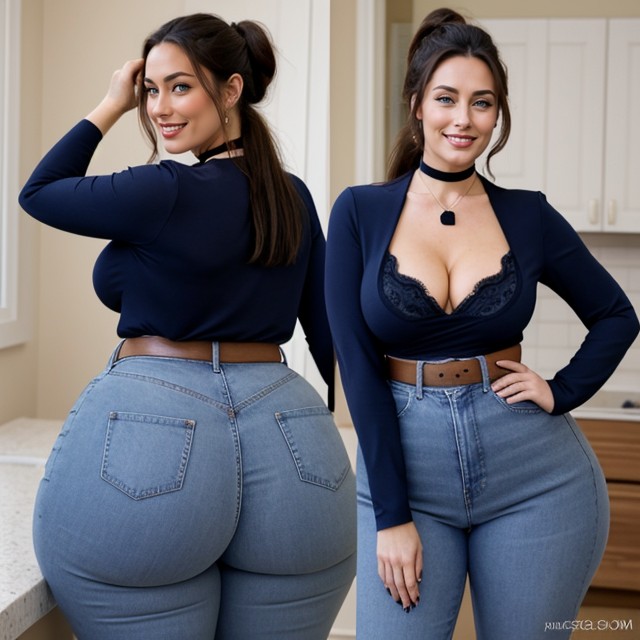Front View, And A Notably Large, Mischievous (smiling While Blushing) AI Porn