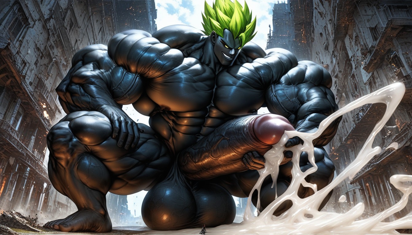 Masturbation, Excessive Cum, Huge Muscles AI Gay Porn