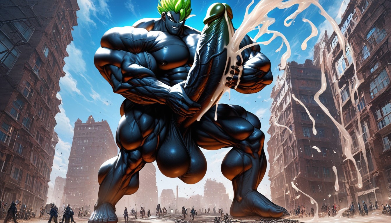 Erection, Giant, Black Skin AI Gay Porn