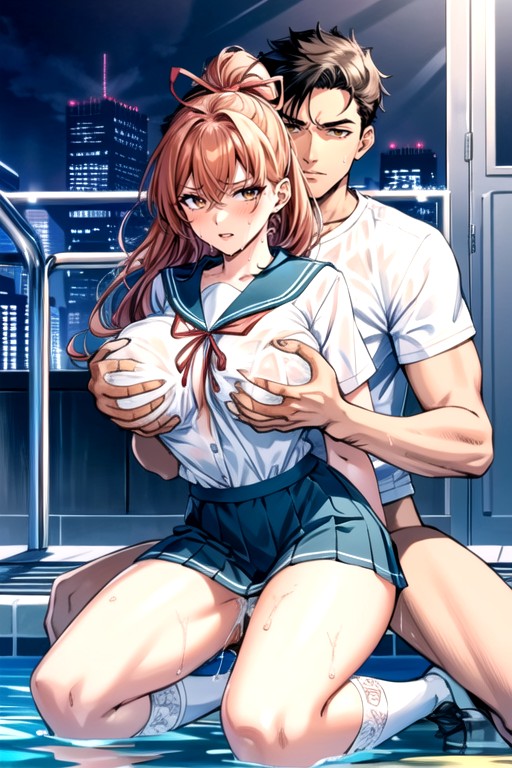 Serafuku, Detailed Face, Black Bowtie Hentai AI Porn