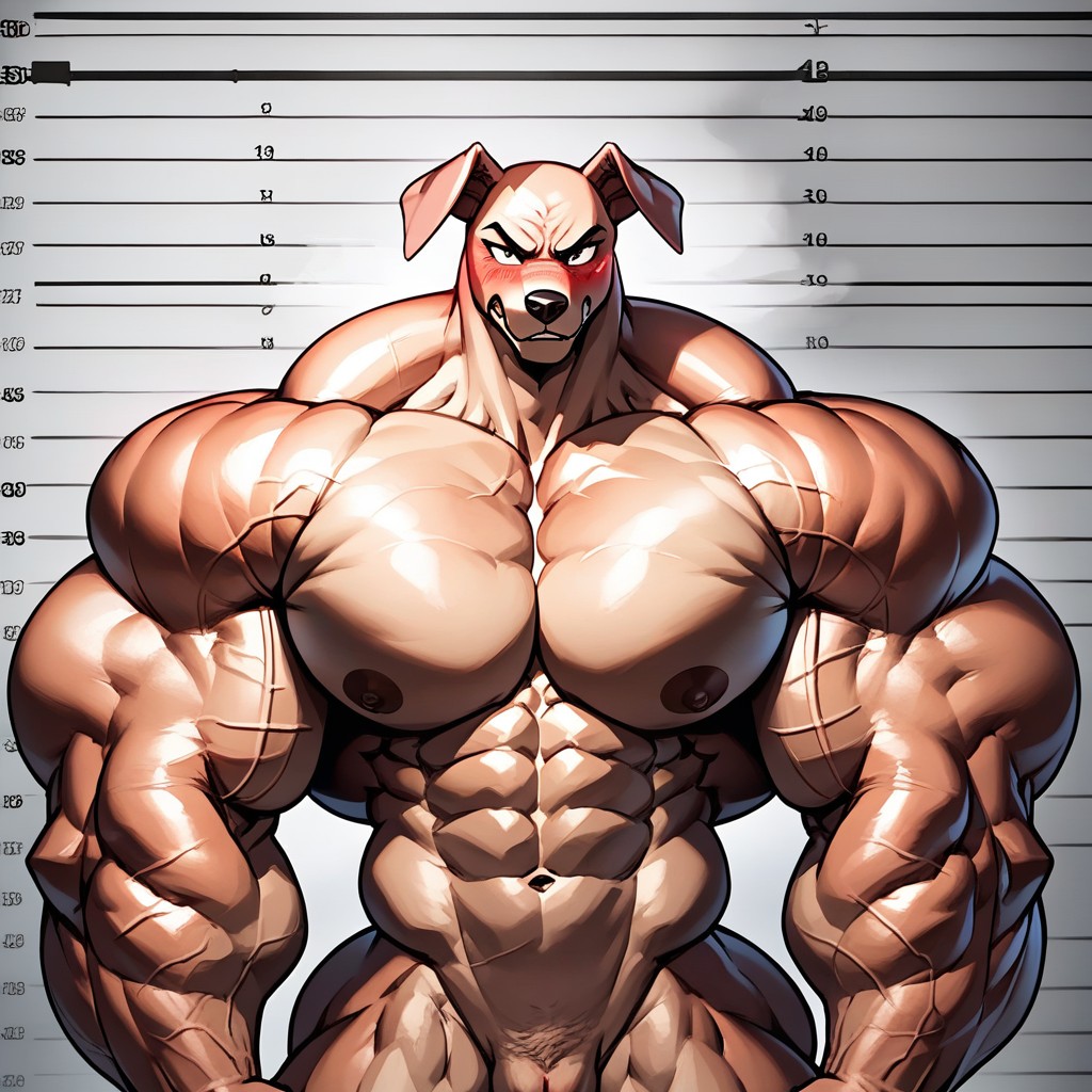 Tall, Hyper Relief, Extreme Muscle Definition Furry AI Porn