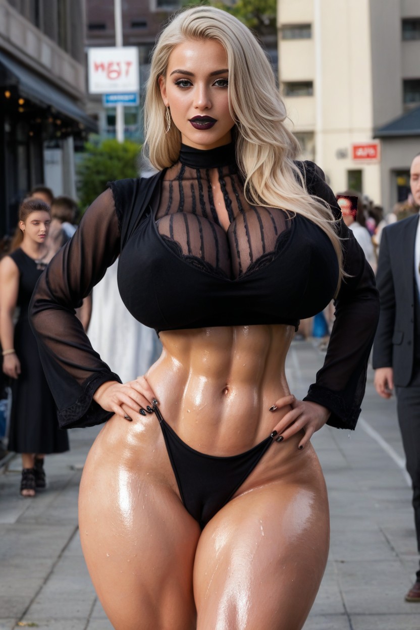 Busty, Male And Female, Night AI Porn