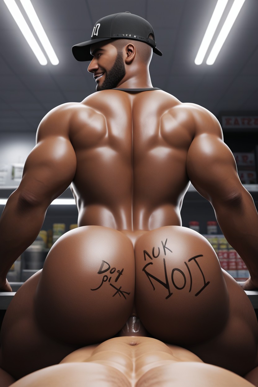 Other African American Men Watching, Dominant Bottom, Bottom Looks Evil AI Gay Porn