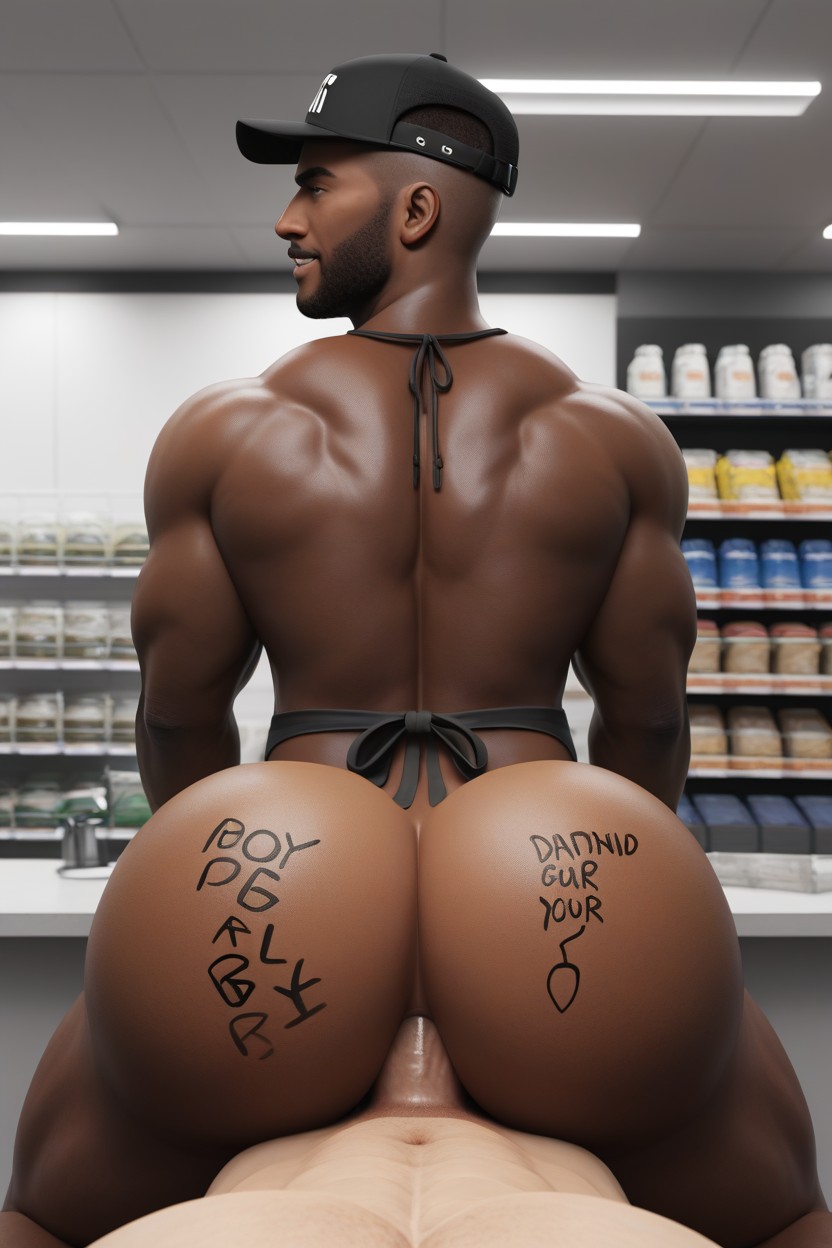 Dick In Ass, Rear View, Big Muscular Bubble Butt AI Gay Porn