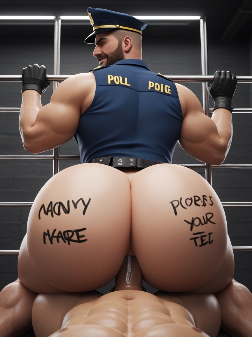 Police Uniform, Dick In Ass, Hole Is A Secret Weapon AI Gay Porn