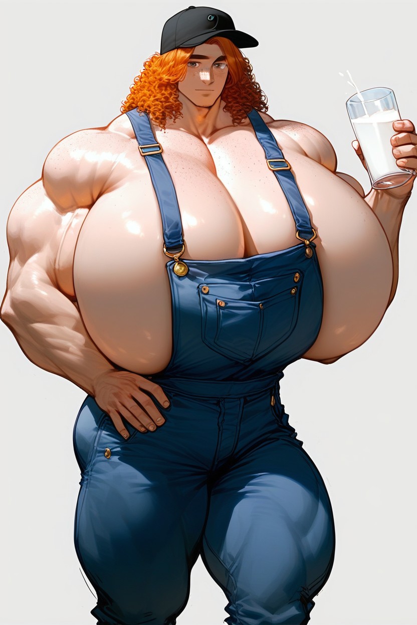 Medium Length, Curly, Auburn Hair AI Gay Porn