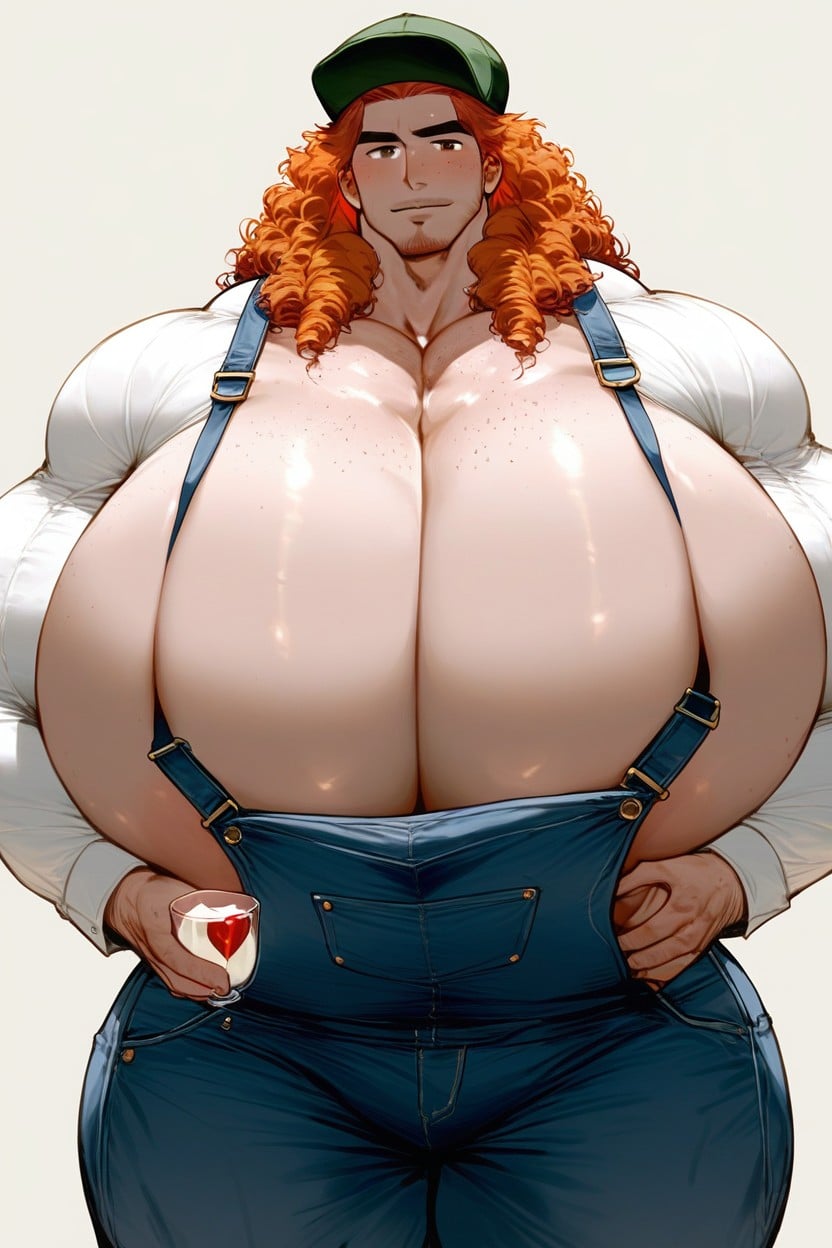 Simple Background, Curly, Medium Length AI Gay Porn