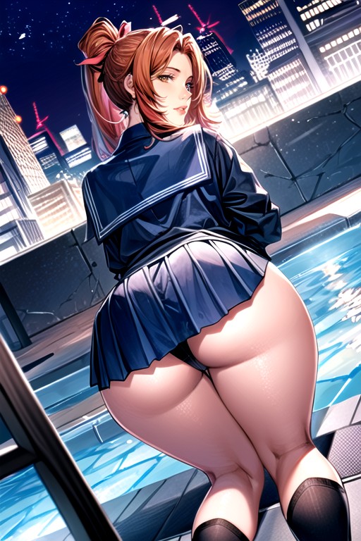 Orange Hair, Small Breast, 18+ Hentai AI Porn