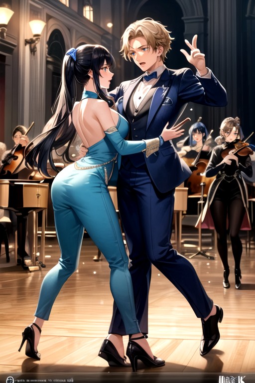 Orchestra, Two Women Dancing, Ball Hentai IA