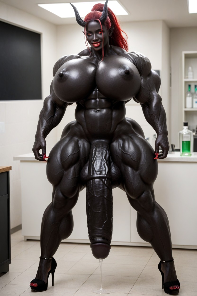Elf Ears, Gigantic Biceps, Full Body View Shemale AI Porn