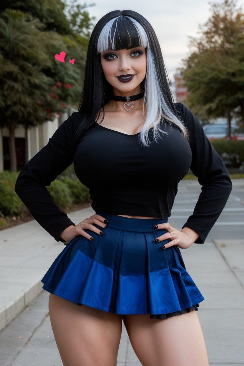 Bangs, Wide Angle, Skimpy Skirt AI Porn