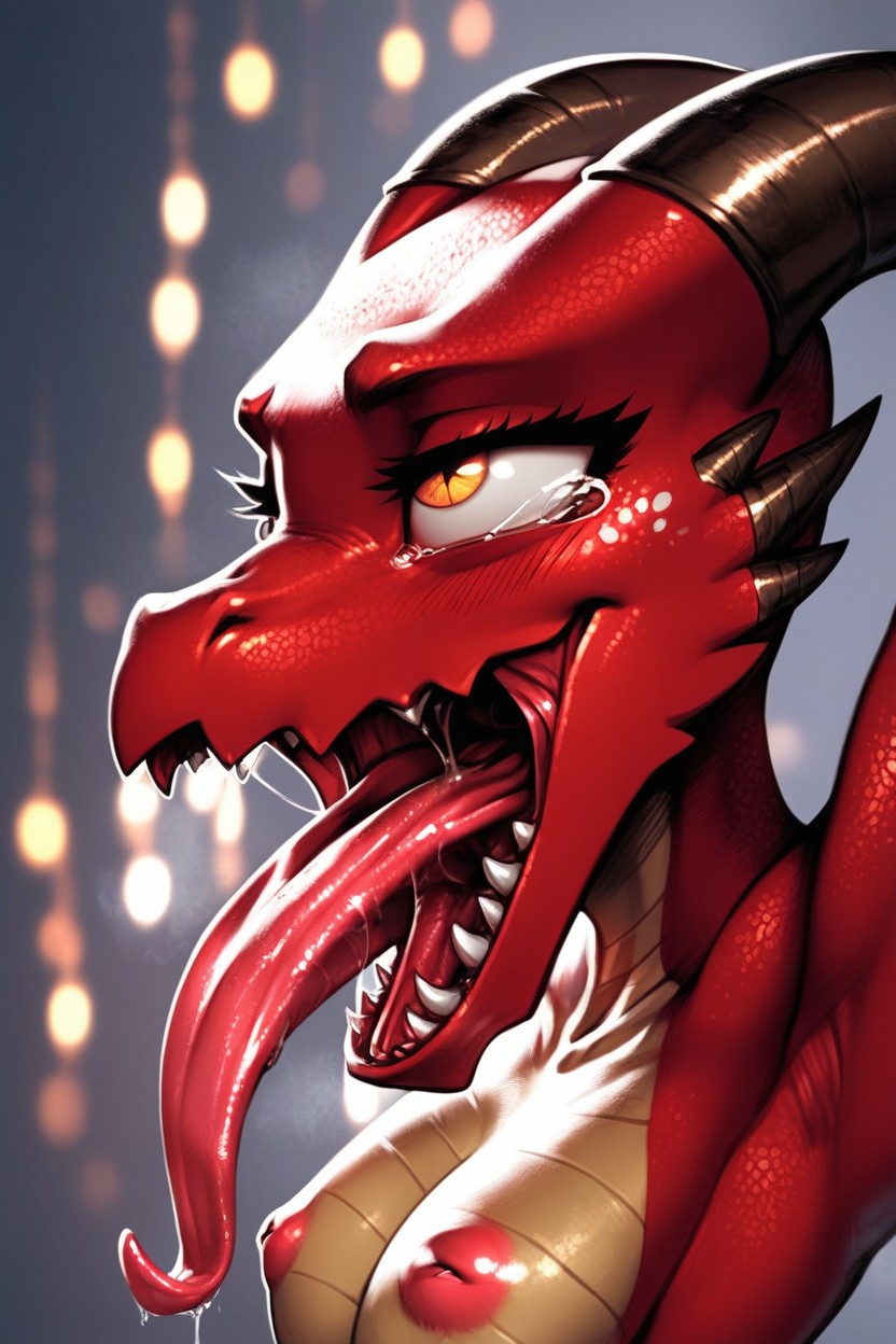 Saliva Strands In Mouth, 18+, Mouth Agape Furry AI Porn