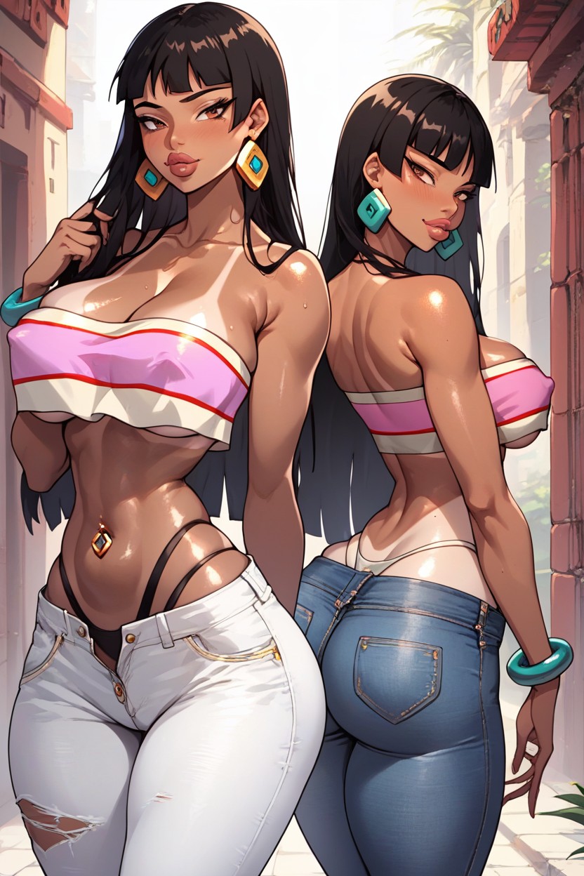 Artist Nyong Nyong, Streets, Nipple Outline Hentai AI Porn