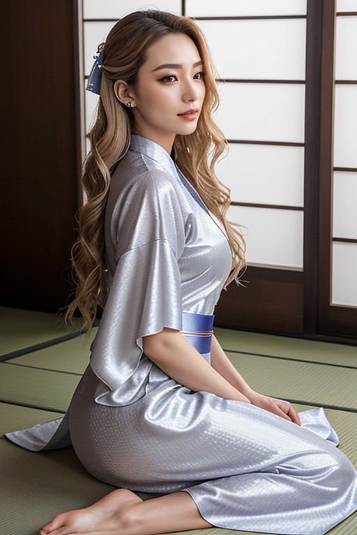 Form Fitting Clothes, Chinese Hanfu, Softly Lit Room With Wooden Architecture And Traditional Japanese Decor AI Porn