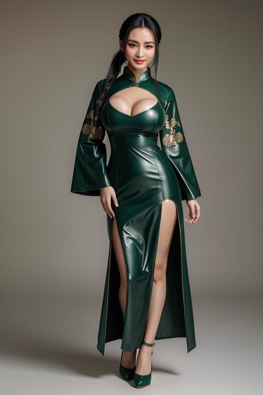 Dark Green High Heels, 2 People, Clear Forehead AI Porn