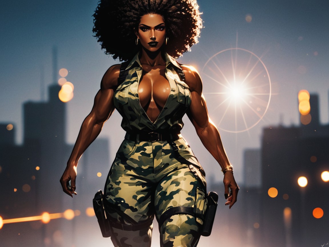 Chest Wider Than Hips, Soldier, Ultra Detailed Latina AI Porn