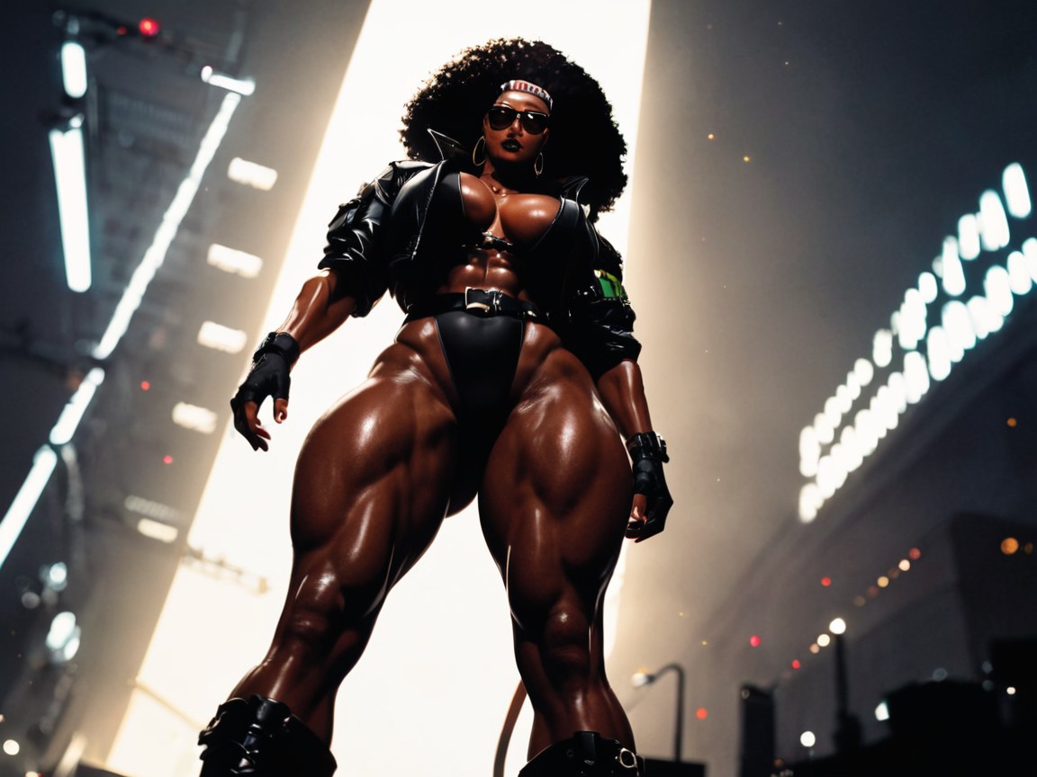 Wearing Black Tactical Riot Gear, Culo Redondeado, Afro Porno latina IA
