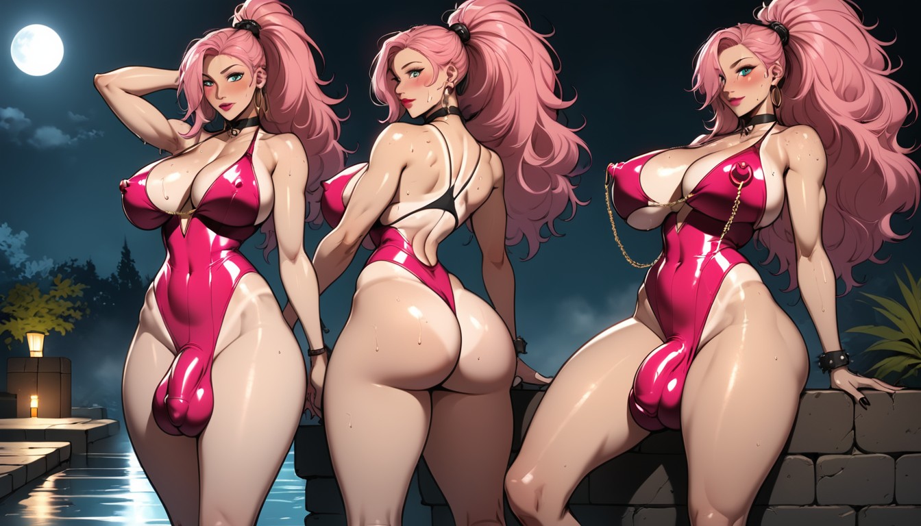 Blond, Thick Thighs, Four Ponytails Porno shemale IA