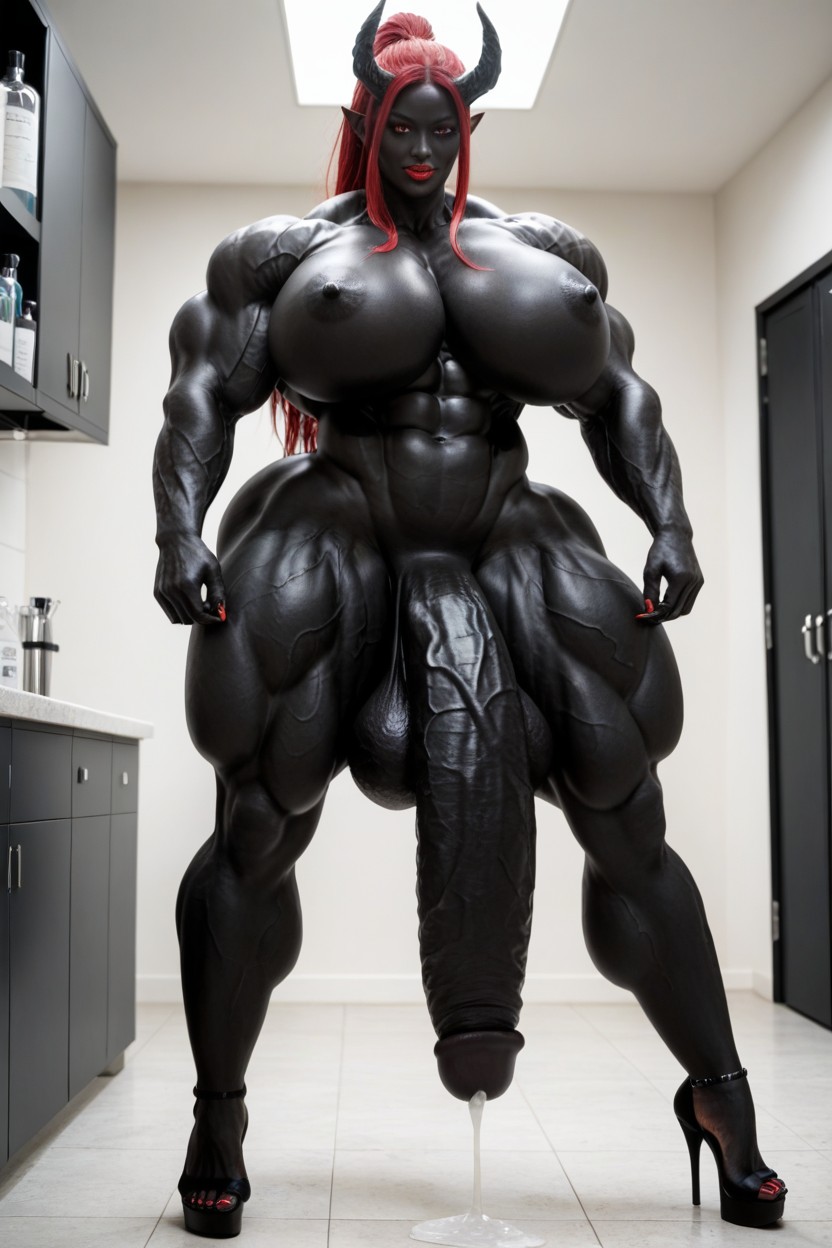 Big Oni Horns, Gigantic Muscle Delts, Hyper Black Cock Growth Porno shemale IA