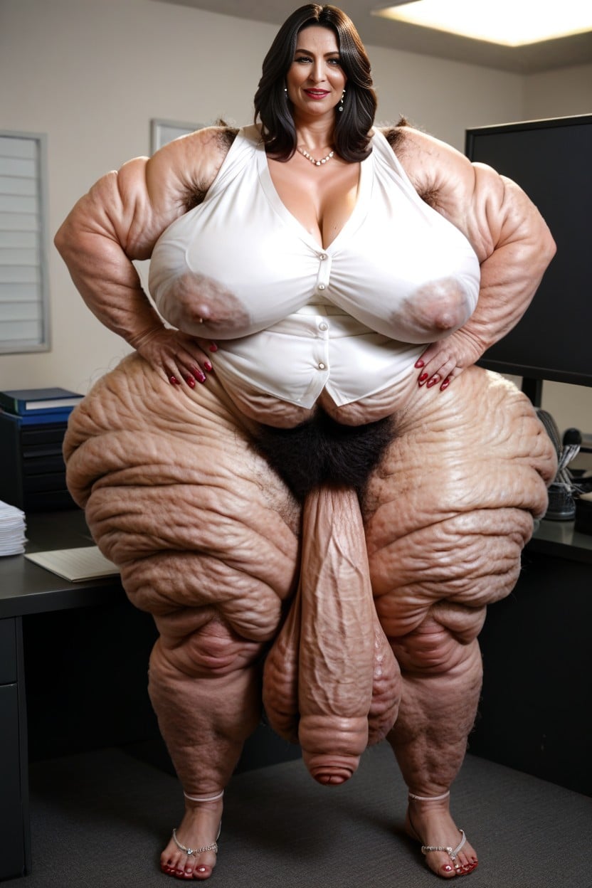 Hyper Cellulite Skin Cellulite Arms, Hyper Pubic Hair, Extreme Cellulite Hairy Feet Like A Hobbit AI Porn