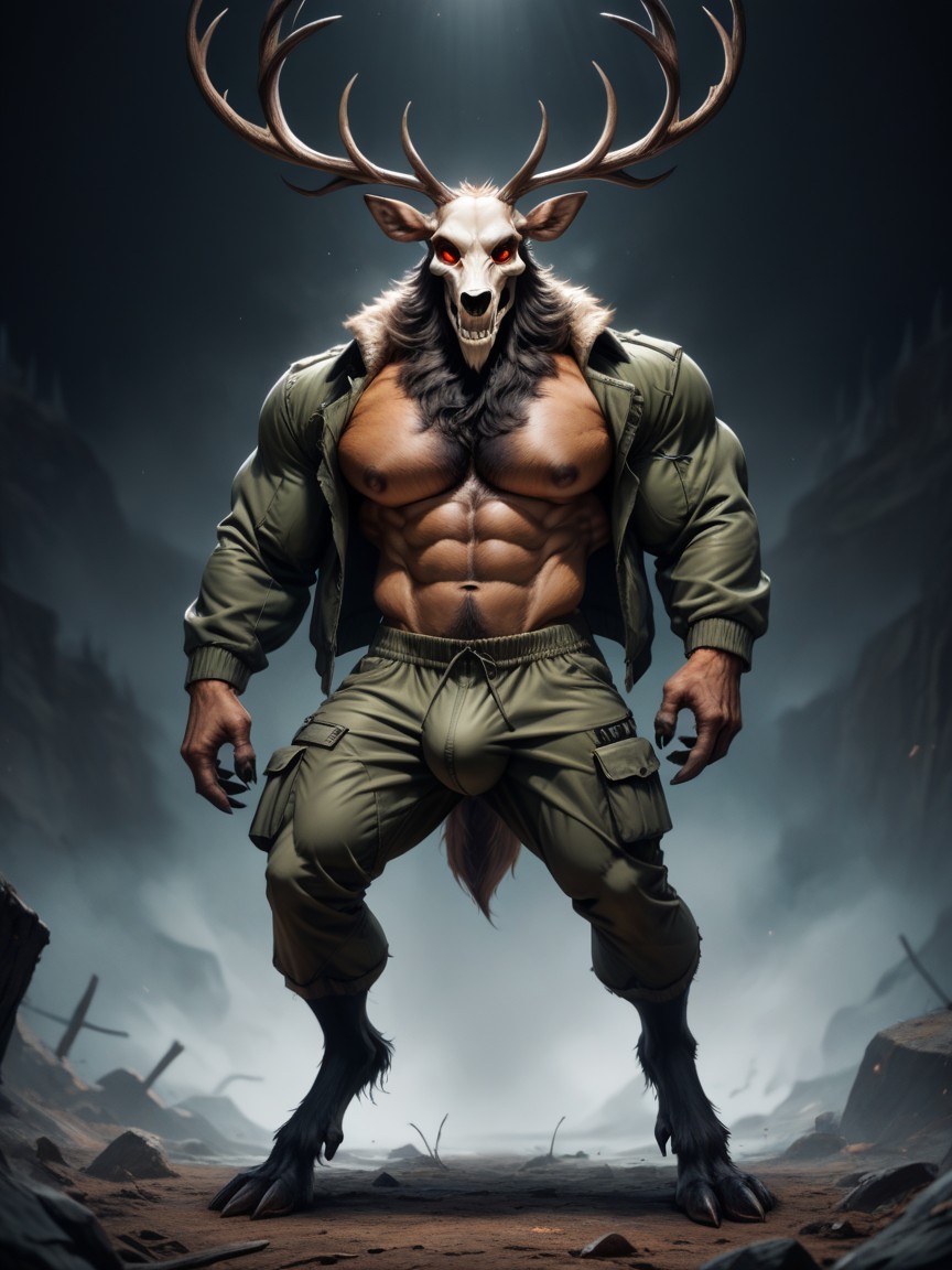 Powerful Teeth, Fur Covered Chest, 18+ AI Gay Porn