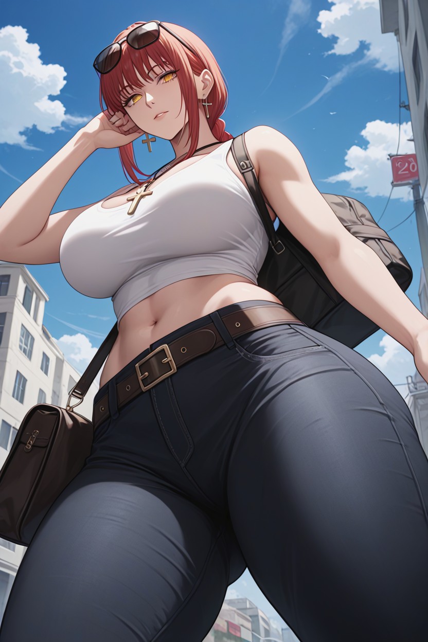 Cross Earrings, Standing, Extremely Large Ass AI Porn