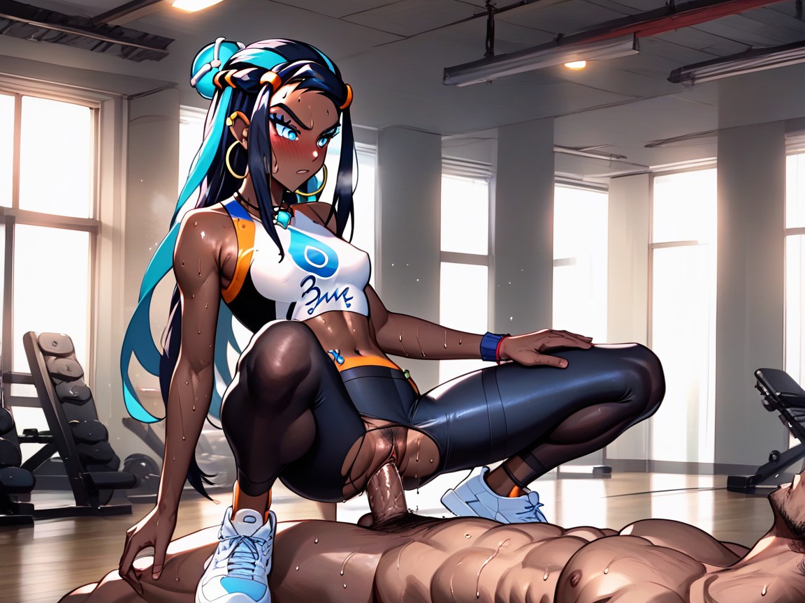 Ripped Stockings, Sweaty Body, Gym Hentai AI Porn