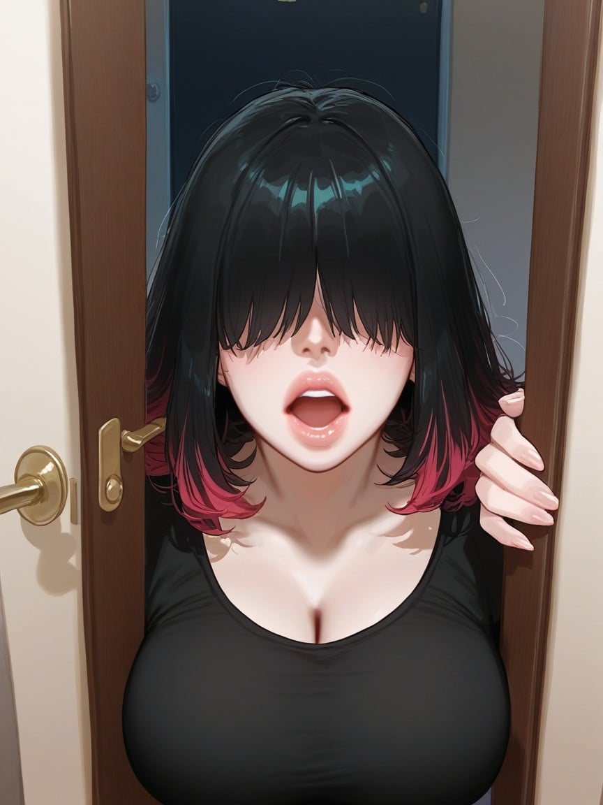 Character Oc Nox, Giant Saggy Breasts, Permed Hair Hentai AI Porn