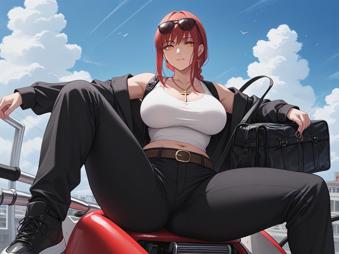 Large Ass, And Black Sunglasses On Her Head, High Detailed AI Porn