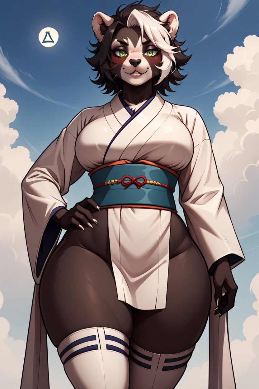 Glancing, Large Breast, Front View Furry AI Porn