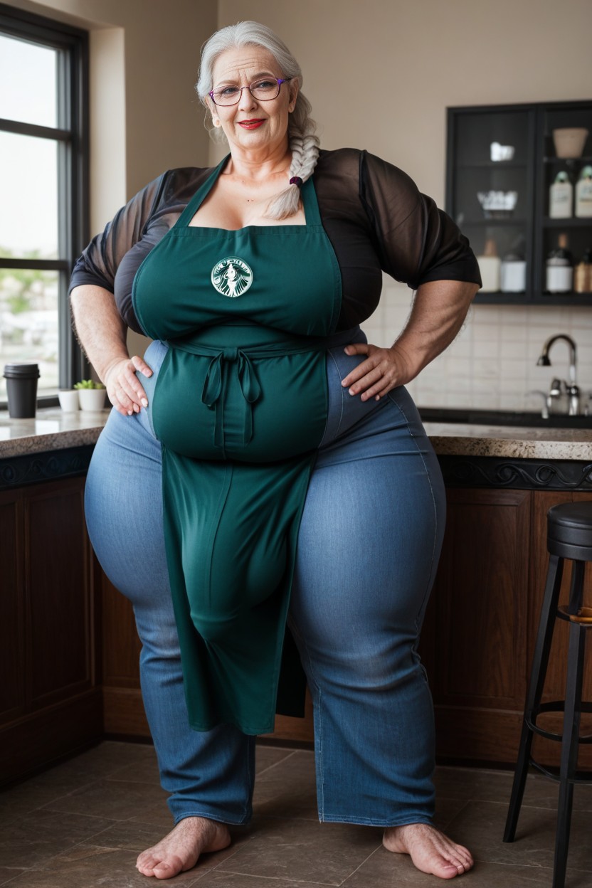 Hairy Feet Hairy Ankles Hairy Bushy Thighs Like A Sasquatch, Gigantic Saggy Breast, Ssbbw AI Porn