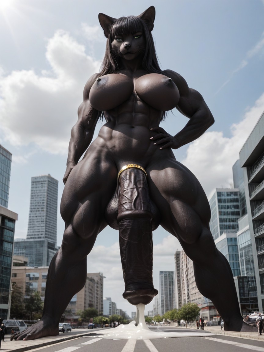 Large Furry Futanari, Giantess, Rounded Ass Shemale AI Porn
