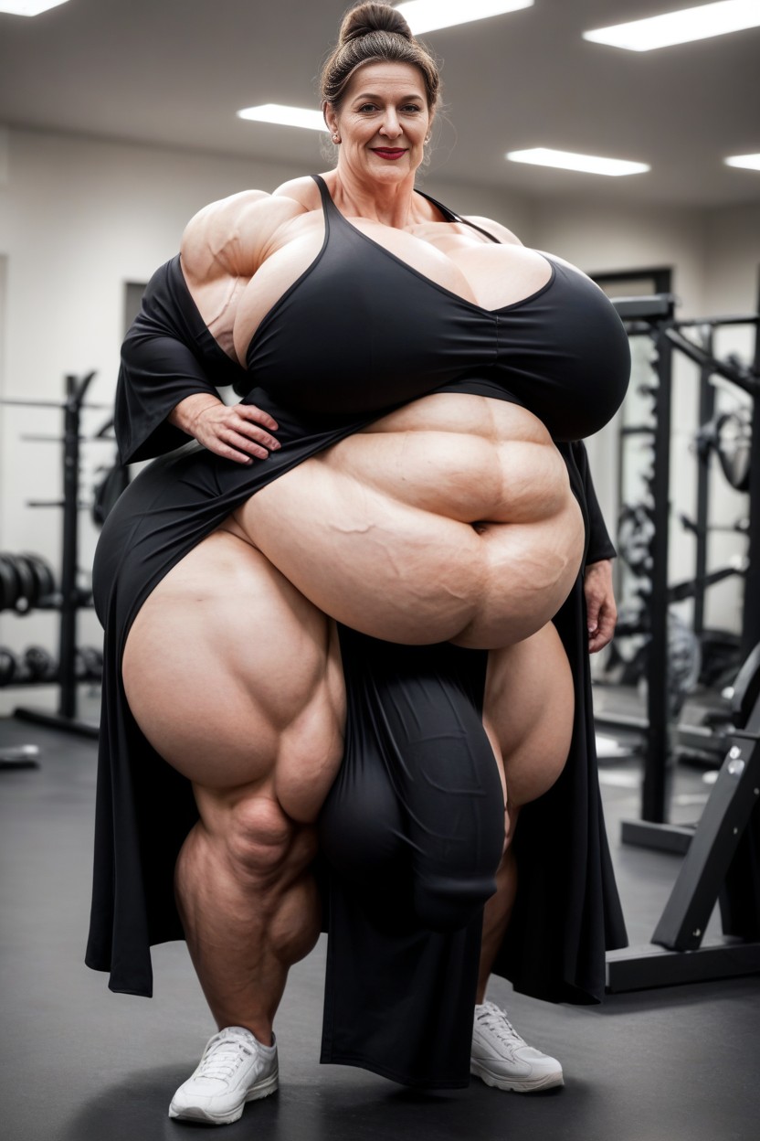 Large Breast, Impossibly Huge Ass, Muscular AI Porn