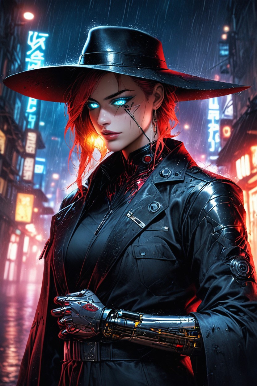 Partly Hidden Under A Wide Brimmed Hat Steam Rises Gently From The Ground, Surreal, Soaked And Heavy Hentai AI Porn