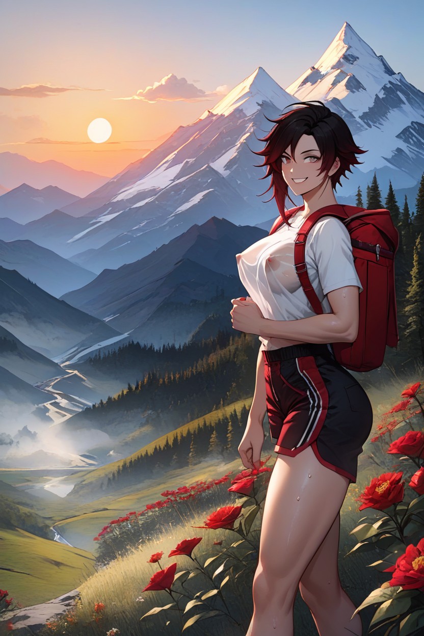Mountains, Noon, Perfect Ass Hentai AI Porn