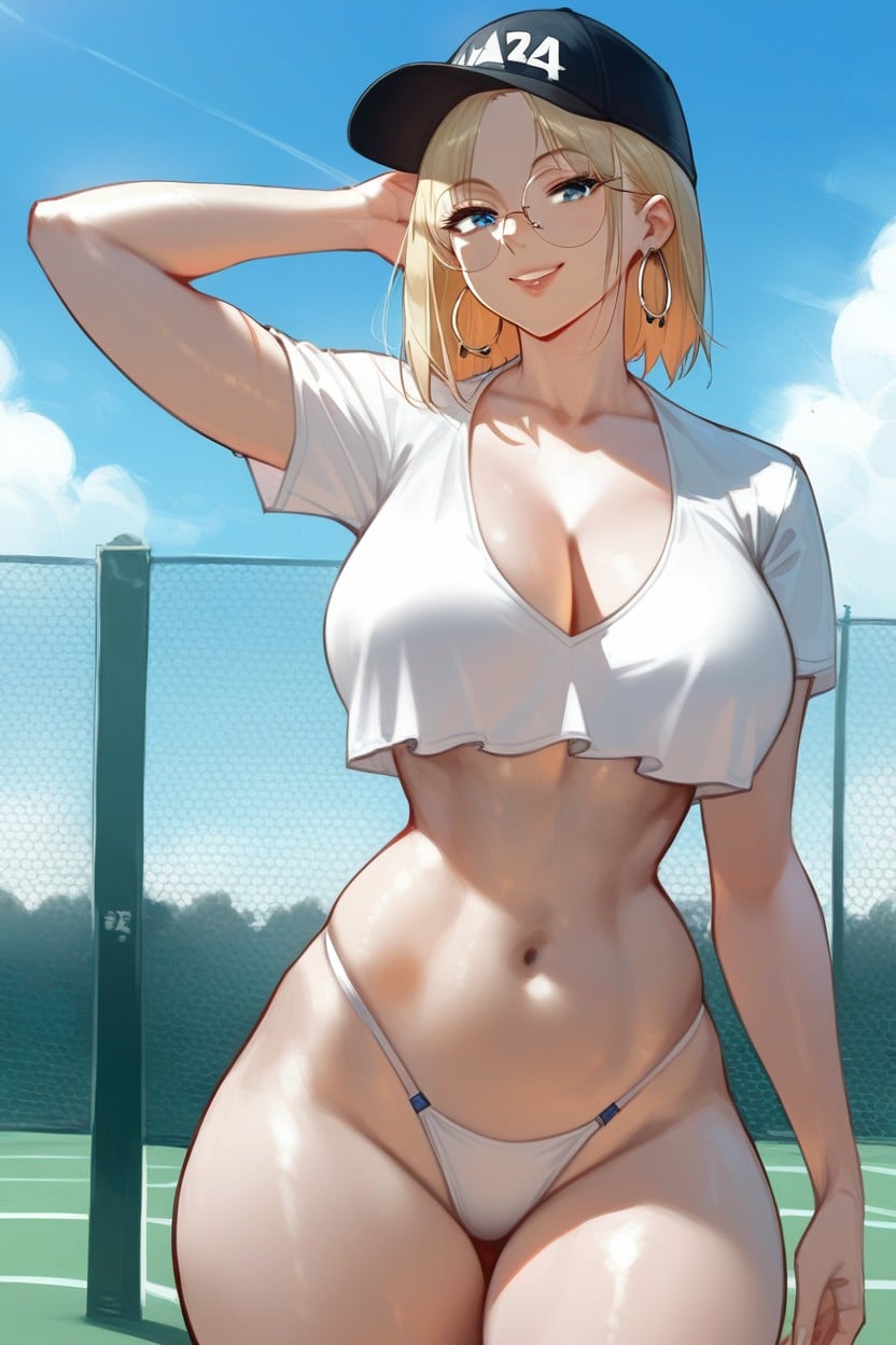 Hoop Earrings, T-shirt, Cloud Hentai AI Porn