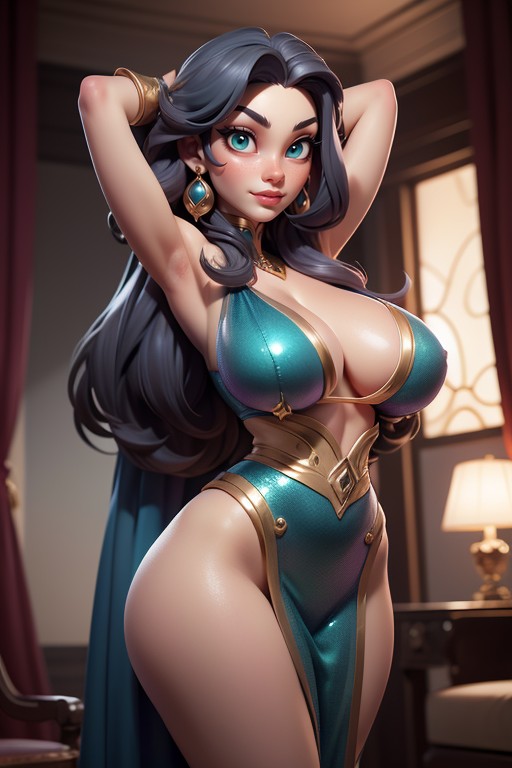 Thick Thighs, Reflective Caustic Light, Blush Hentai AI Porn