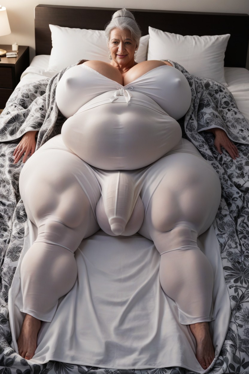 Huge Round Thighs, Colored Picture, Messy Hair AI Porn