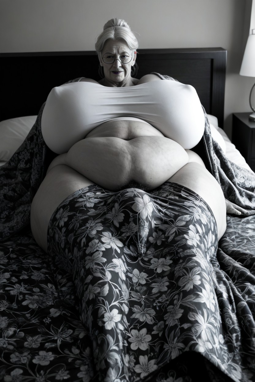 Large Breast, Bed, Cock Popping Under Blanket AI Porn
